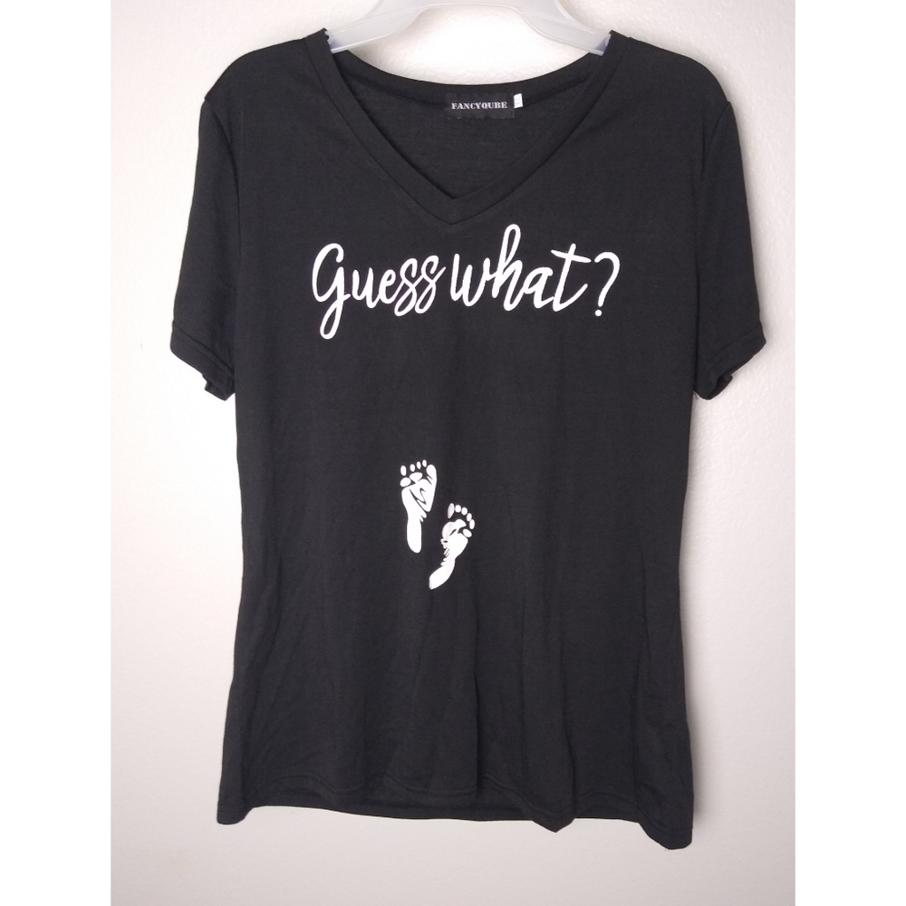 FANCYQUBE Pregnancy announcement T-shirt